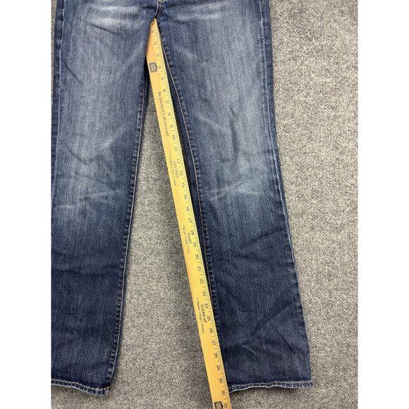 7 For All Mankind Jeans Womens 29 Blue Boy Cut Bootcut Stretch Denim Made USA - Picture 5 of 11